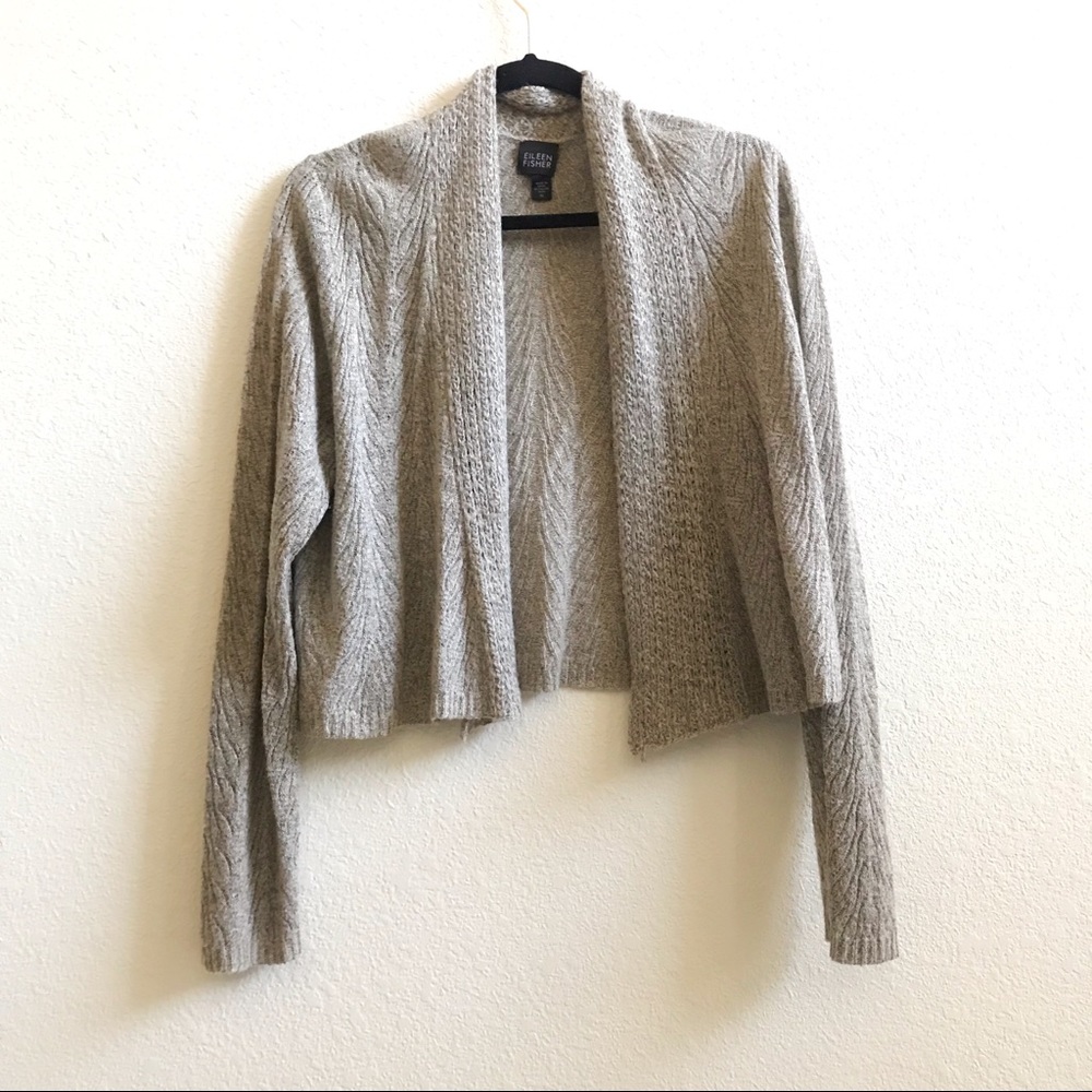 Eileen Fisher open face cropped cardigan